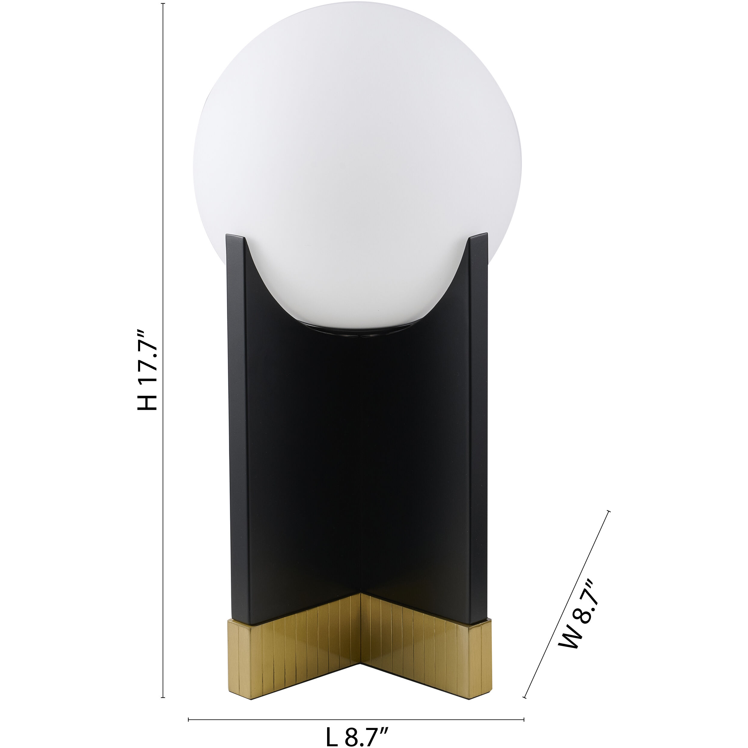 Canada 17.7 inch 40 watt Satin Brass & Black Table Lamp Portable Light