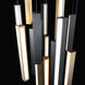 Chaos LED 23 inch Black Aged Brass Multi-Light Pendant Ceiling Light in 15, 23in., Black Aged Brass/Black
