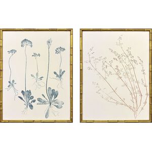 Floral Trace Multi and Blue and Brown and Green Framed Art