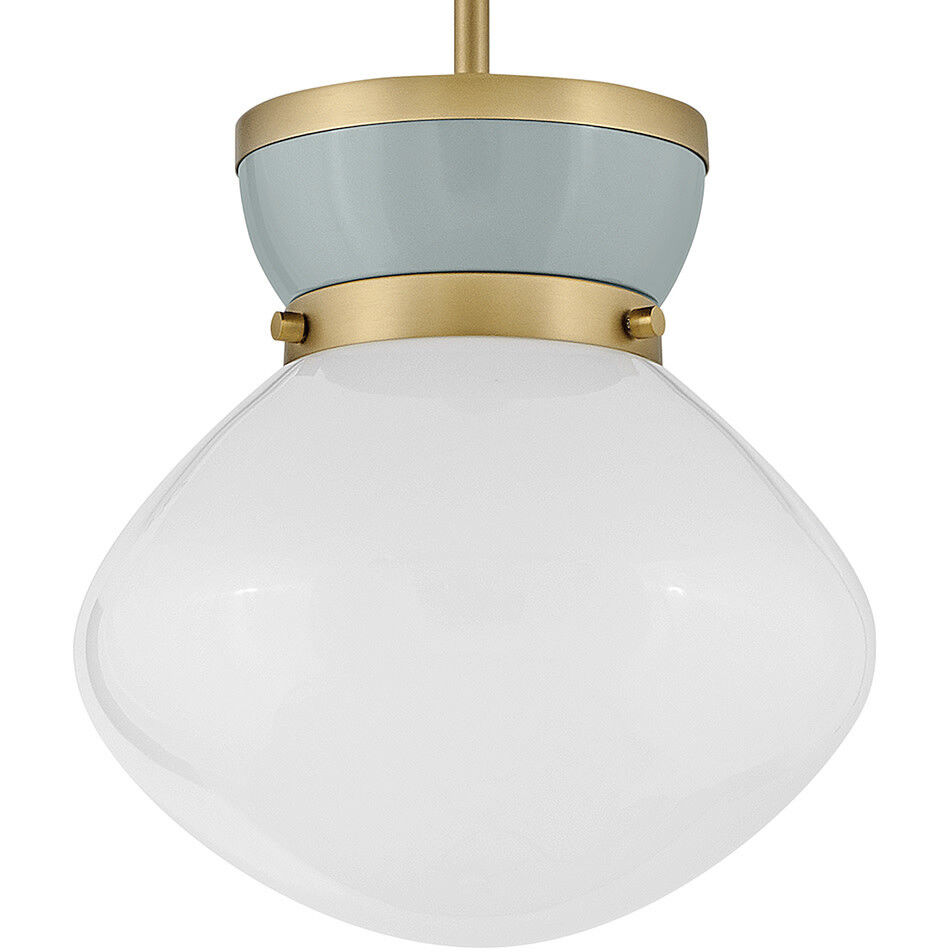 Lucy 1 Light 10 inch Lacquered Brass with Seafoam Pendant Ceiling Light