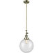 Franklin Restoration Beacon 1 Light 10 inch Antique Brass Mini Pendant Ceiling Light in Incandescent, Seedy, Franklin Restoration