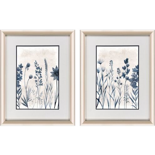 Blue Dye Blue and Beige and Gray Framed Art