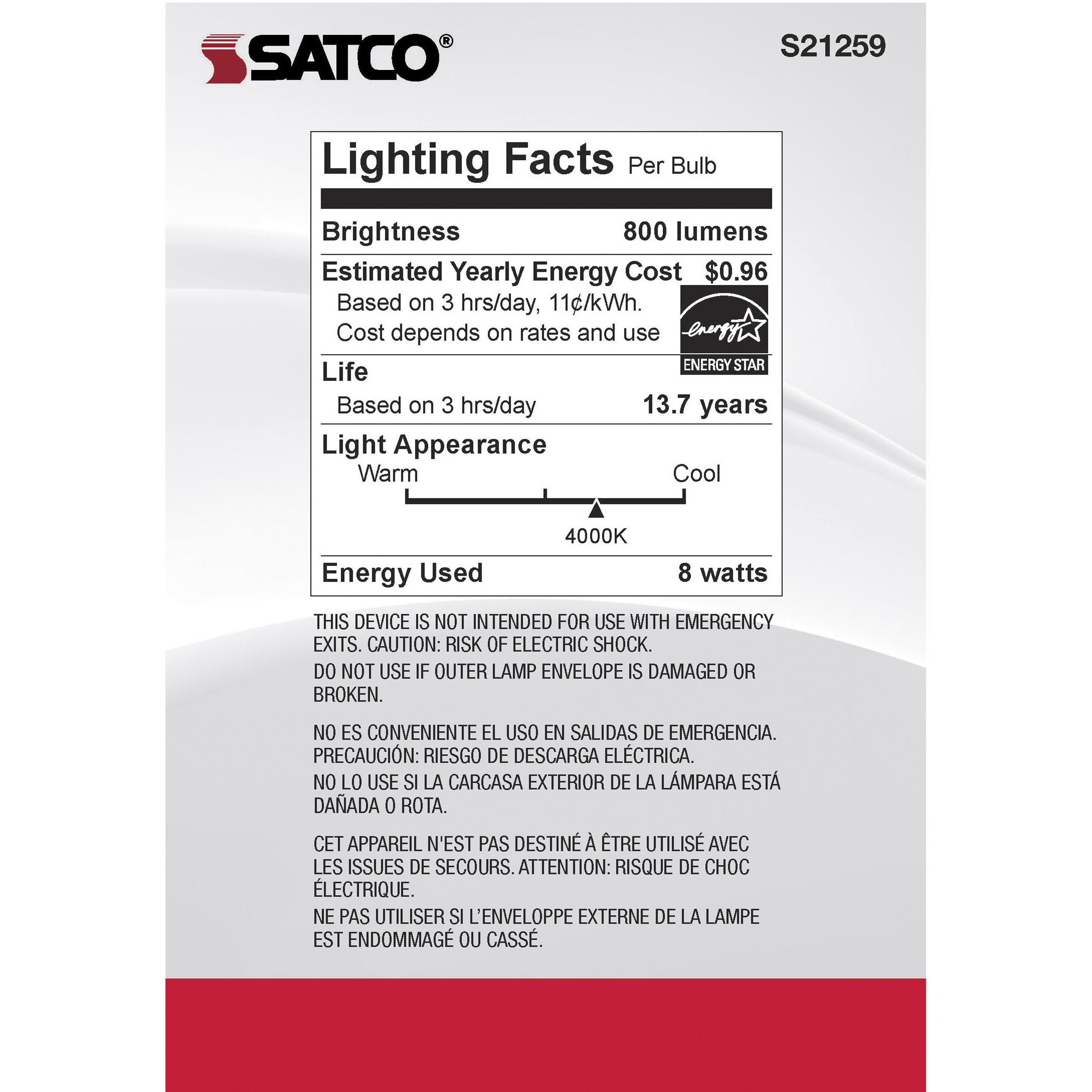 Lumos LED Medium Medium 8.00 watt 4000K LED Filament