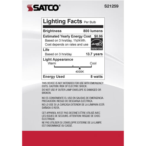 Lumos LED Medium Medium 8.00 watt 4000K LED Filament