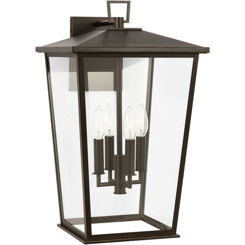 Linton 4 Light 25.63 inch Antique Bronze Outdoor Wall Lantern, Extra Large