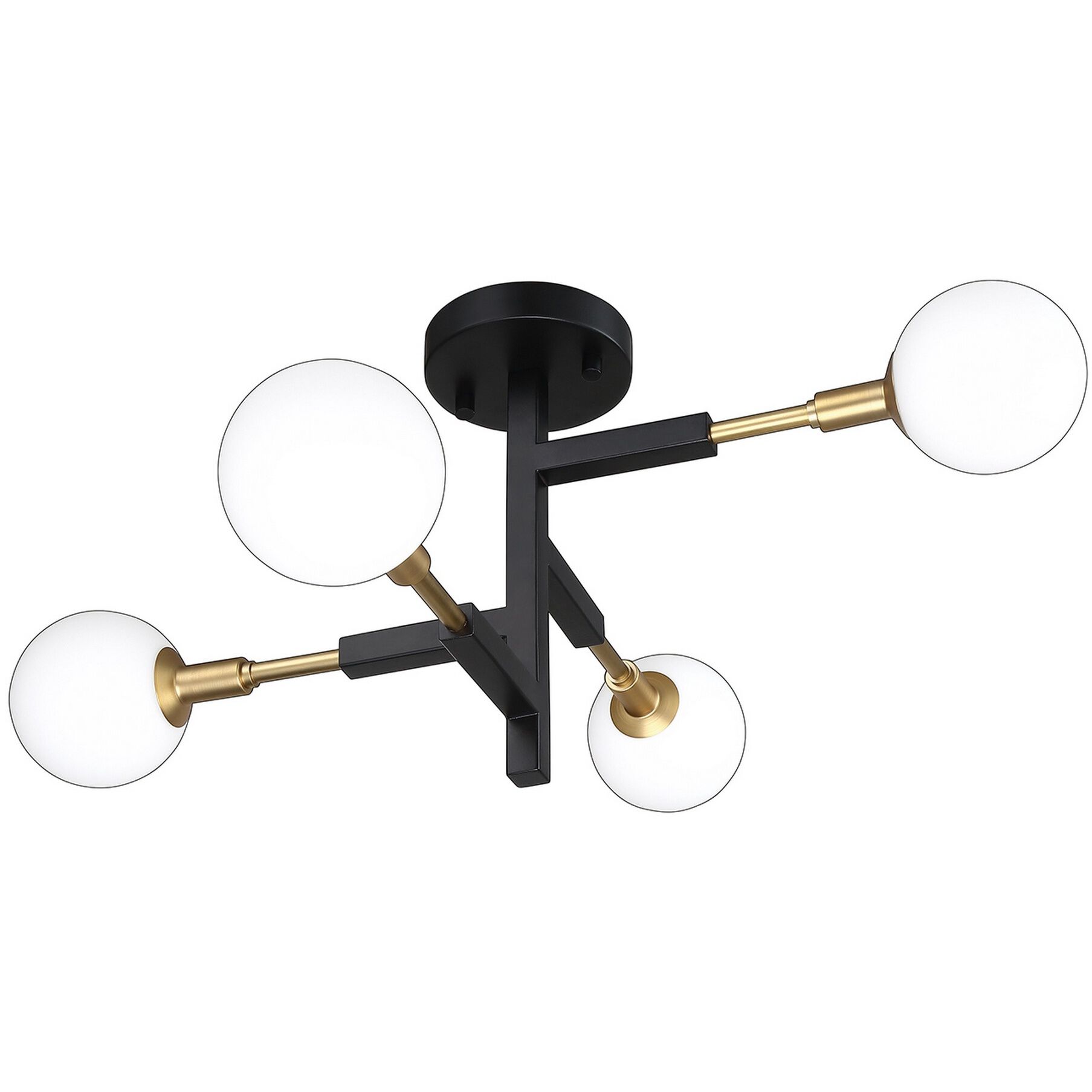 Ambience 4 Light 24.4 inch Black and Brass Pendant Ceiling Light