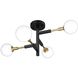 Ambience 4 Light 24.4 inch Black and Brass Pendant Ceiling Light
