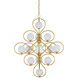 Storrs 14 Light 34 inch Contemporary Gold Leaf and Contemporary Gold Chandelier Ceiling Light