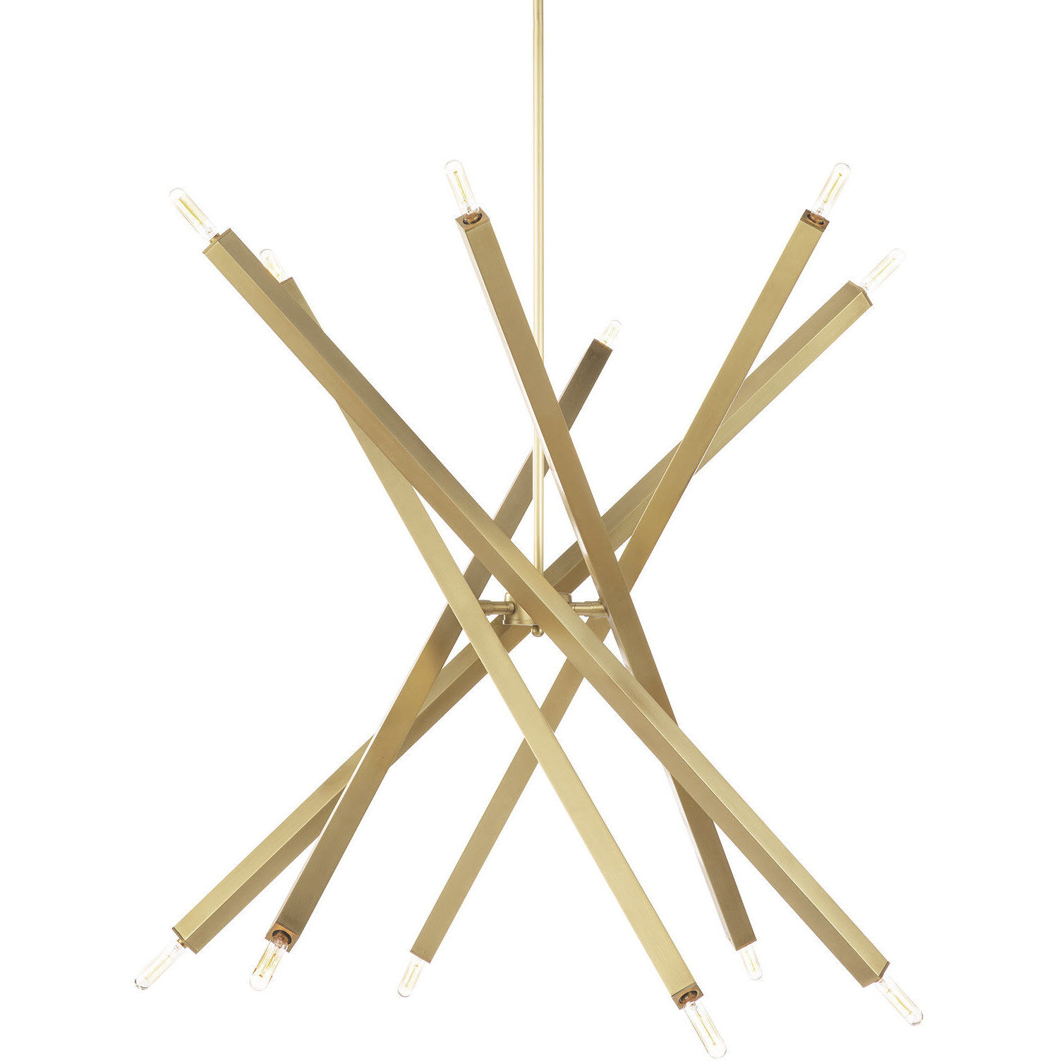 Viper 12 Light 41 inch Natural Brass Chandelier Ceiling Light