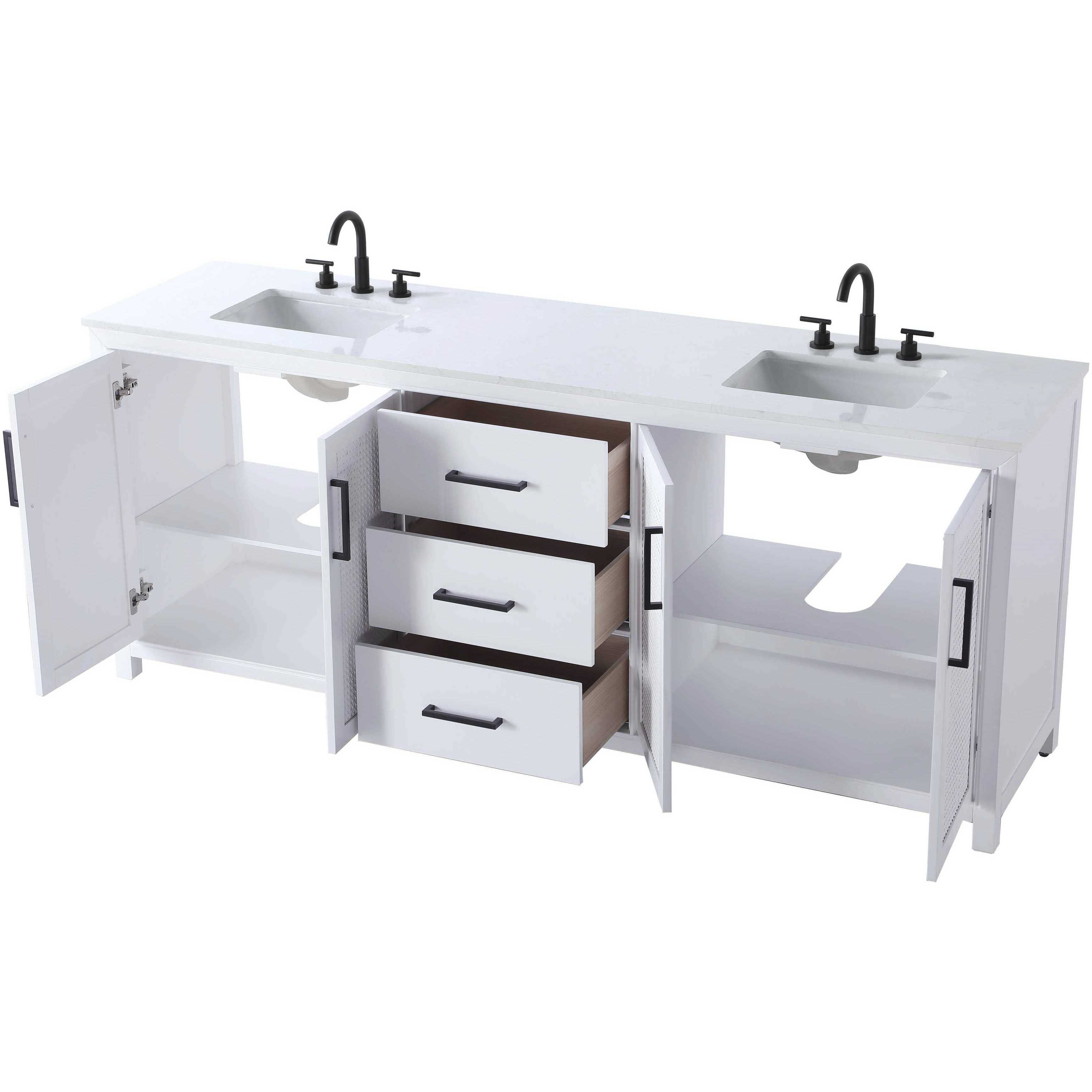 Alina 84 X 34 inch White Bathroom Vanity Cabinet