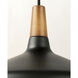 Nordic 1 Light 15.25 inch Walnut/Black Single Pendant Ceiling Light in Walnut and Black