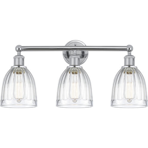 Edison Brookfield 3 Light 24 inch Polished Chrome Bath Vanity Light Wall Light in Clear Glass