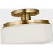 C&M by Chapman & Myers Fairfax 1 Light 11 inch Estate Brass Flush Mount Ceiling Light