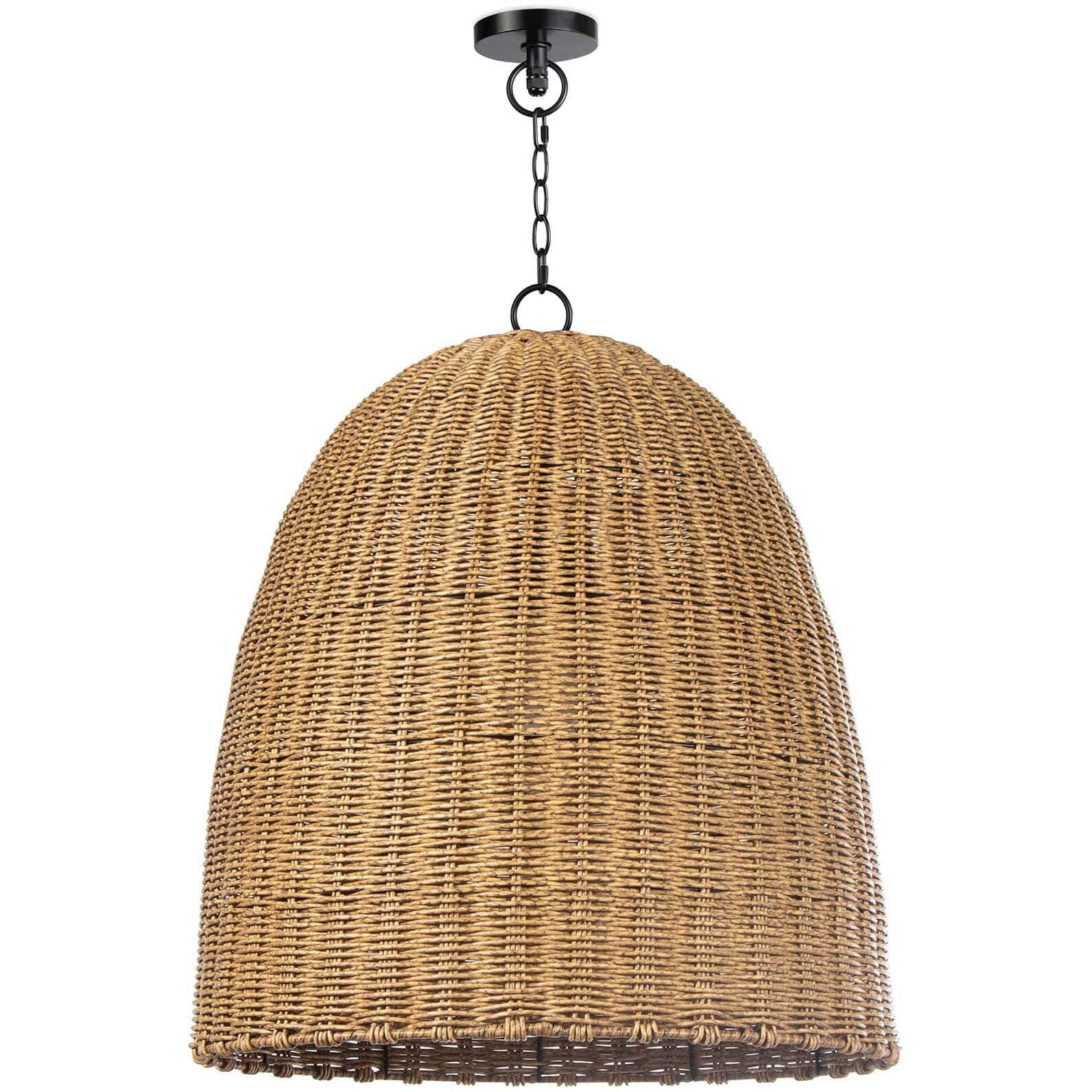 Beehive 1 Light 20.5 inch Natural Outdoor Pendant, Large