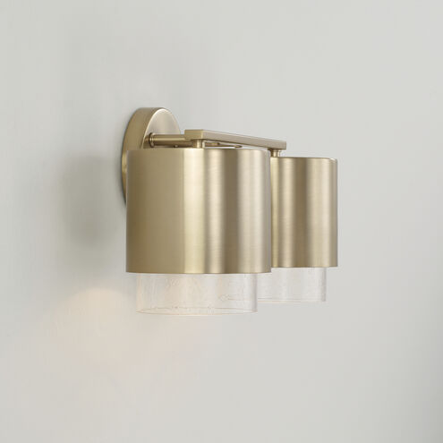 Weller 2 Light 15 inch Matte Brass Vanity Light Wall Light