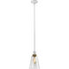 Zigrina 1 Light 7.13 inch Matte White with Aged Brass Pendant Ceiling Light