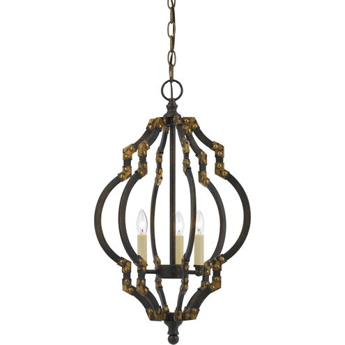 Howell 3 Light 13 inch Iron and Antique Gold Pendant Ceiling Light