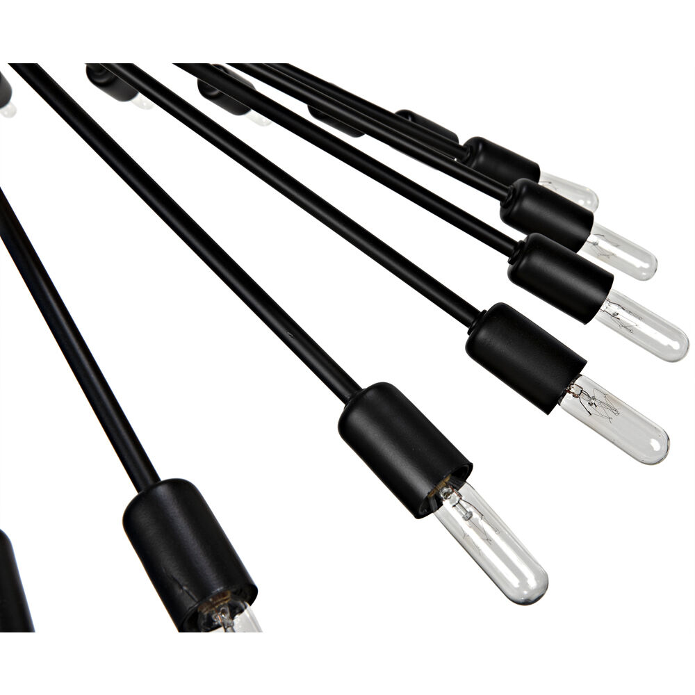 Mancini 48 Light 36 inch Matte Black Chandelier Ceiling Light