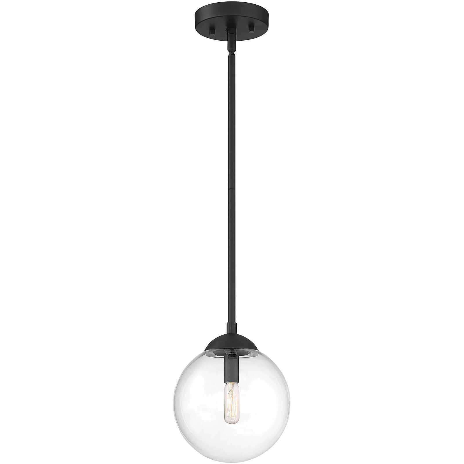 Industrial 1 Light 8 inch Matte Black Mini-Pendant Ceiling Light