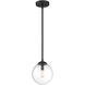 Industrial 1 Light 8 inch Matte Black Mini-Pendant Ceiling Light