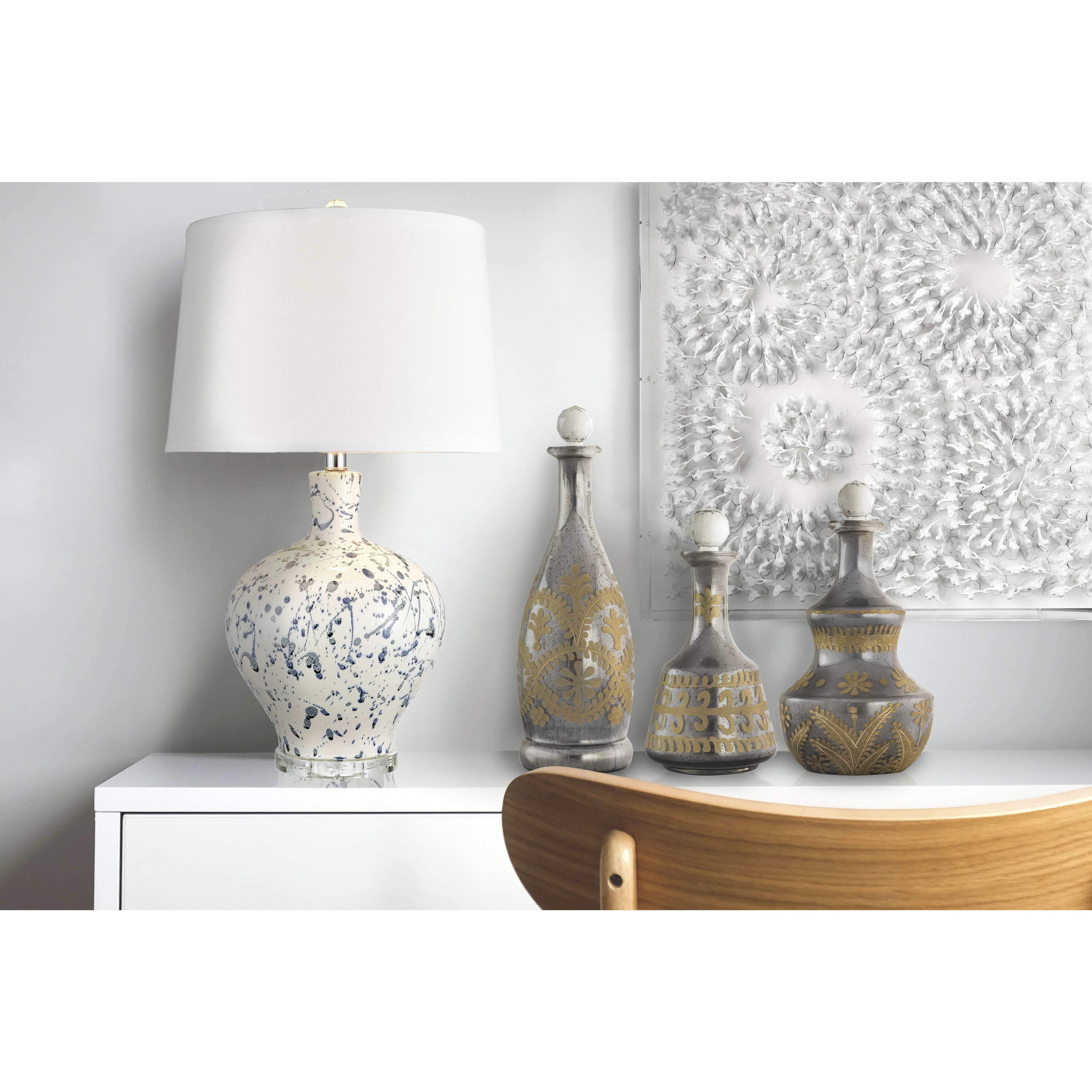 Kemal Antique Silver with Gold Bottle, Set of 3