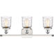 Ballston Bell LED 26 inch White and Polished Chrome Bath Vanity Light Wall Light in Deco Swirl Glass
