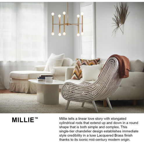 Millie LED 24 inch Lacquered Brass Chandelier Ceiling Light