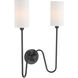 Charlotte 2 Light 15.75 inch Matte Black Wall Mount Wall Light