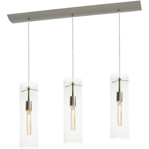 View 3 Light 41 inch Satin Nickel Linear Pendant Ceiling Light