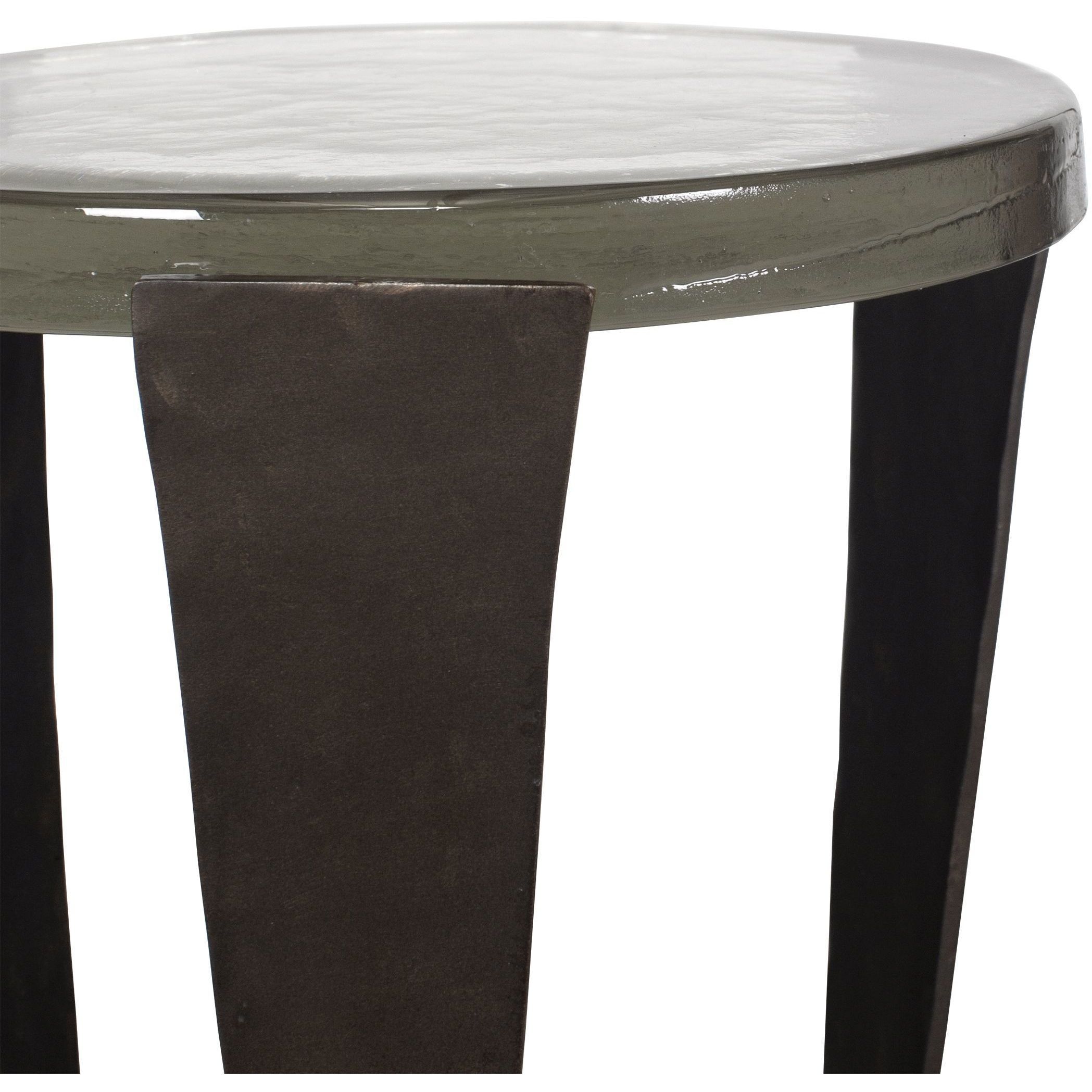 Renaud 24 X 10 inch Glass and Dark Bronze Drink Table