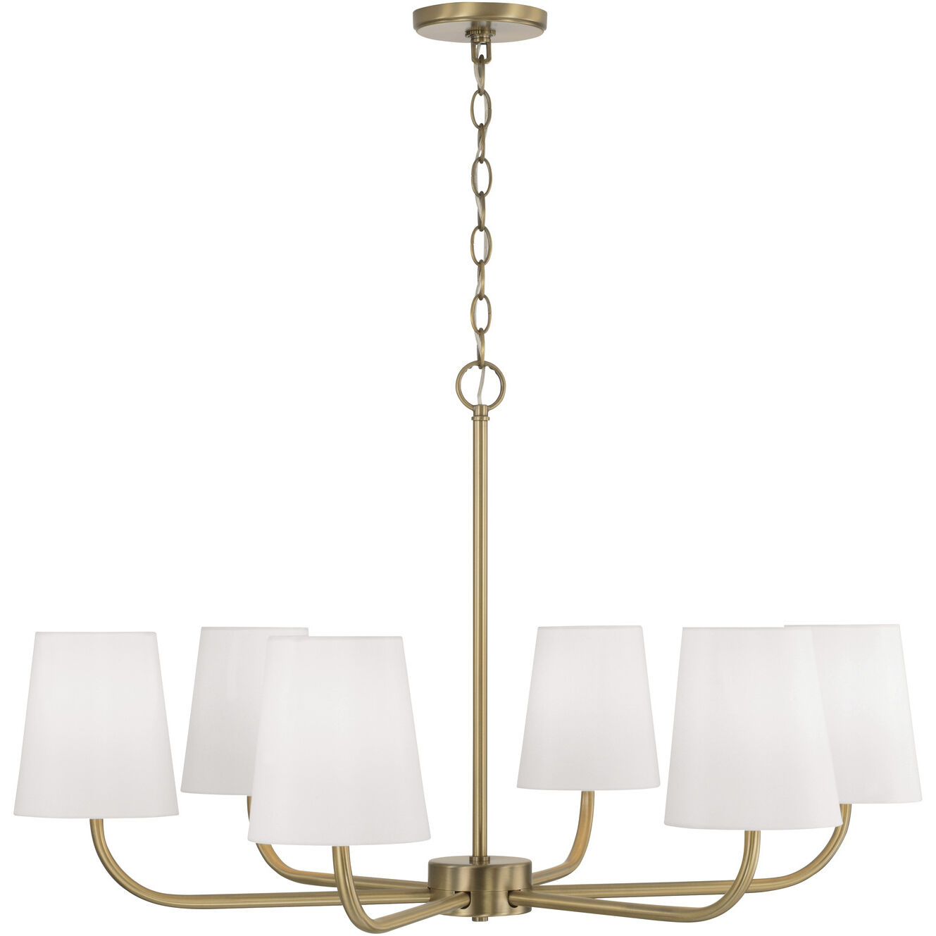Brody 6 Light 34.5 inch Aged Brass Chandelier Ceiling Light