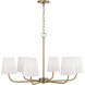 Brody 6 Light 34.5 inch Aged Brass Chandelier Ceiling Light