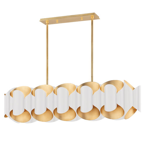 Banks 12 Light 46 inch Gold Leaf / White Island Light Ceiling Light