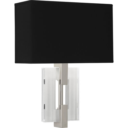 Lincoln 2 Light 12 inch Polished Nickel ADA Wall Sconce Wall Light in Black With Matte Silver