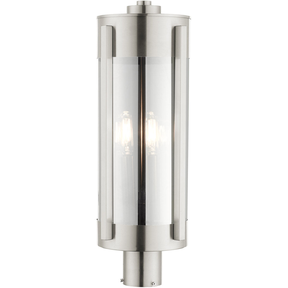 Sheridan 3 Light 22 inch Brushed Nickel Outdoor Post Top Lantern