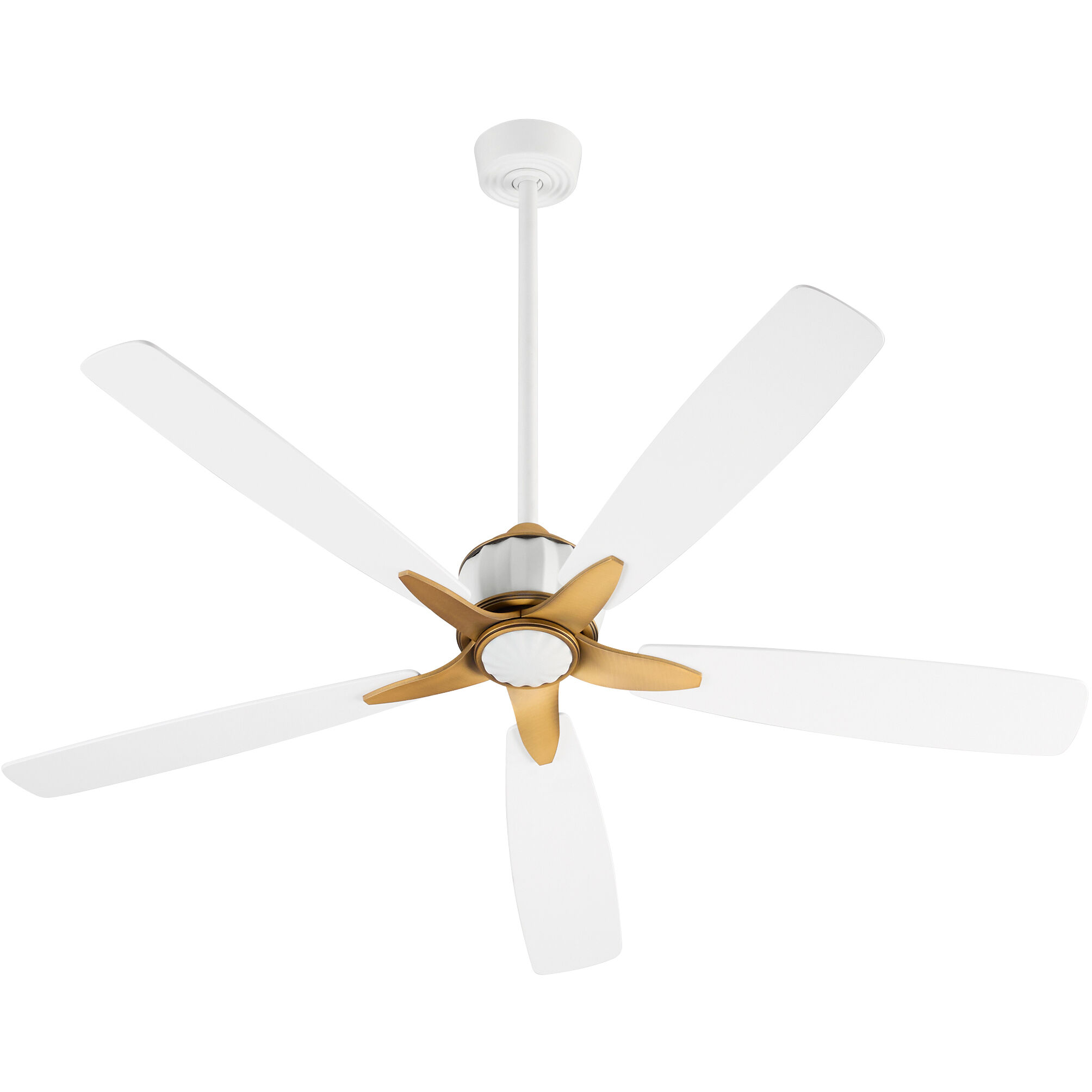 Ophelia 60 inch Studio White and Brushed Brass with Studio White Blades Ceiling Fan