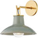 Pottersville 1 Light 10.5 inch Aged Brass and Ceramic Moss Crackle Wall Sconce Wall Light