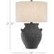 Anza 27.25 inch 150 watt Black Ash Table Lamp Portable Light