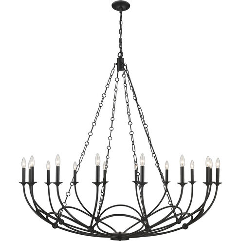 Arabella 16 Light 55 inch Matte Black Chandelier Ceiling Light