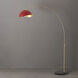Luna Bella 92 inch 14 watt Weathered Brass and Black Arc Floor Lamp Portable Light in Matte Red and Gold Steel
