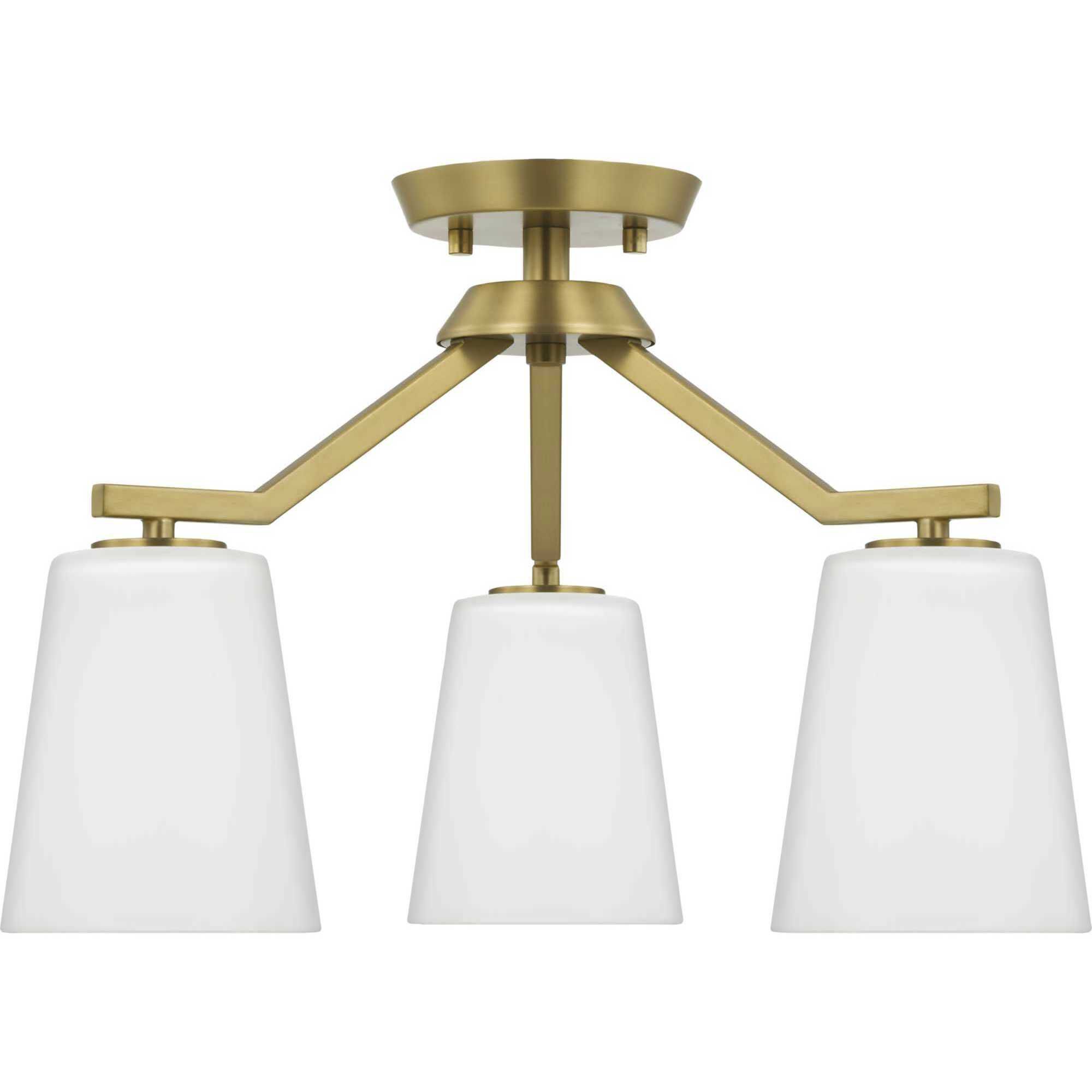 Vertex 3 Light 18 inch Brushed Gold Convertible Chandelier Ceiling Light