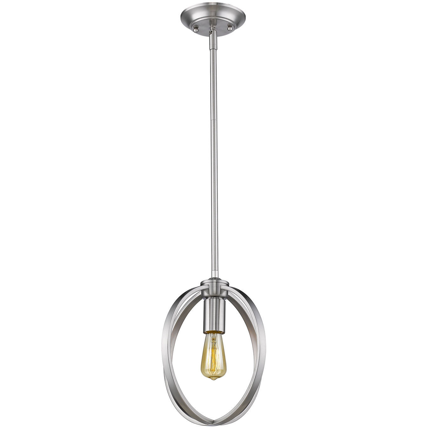 Colson Pendant Ceiling Light in Pewter, No Shade