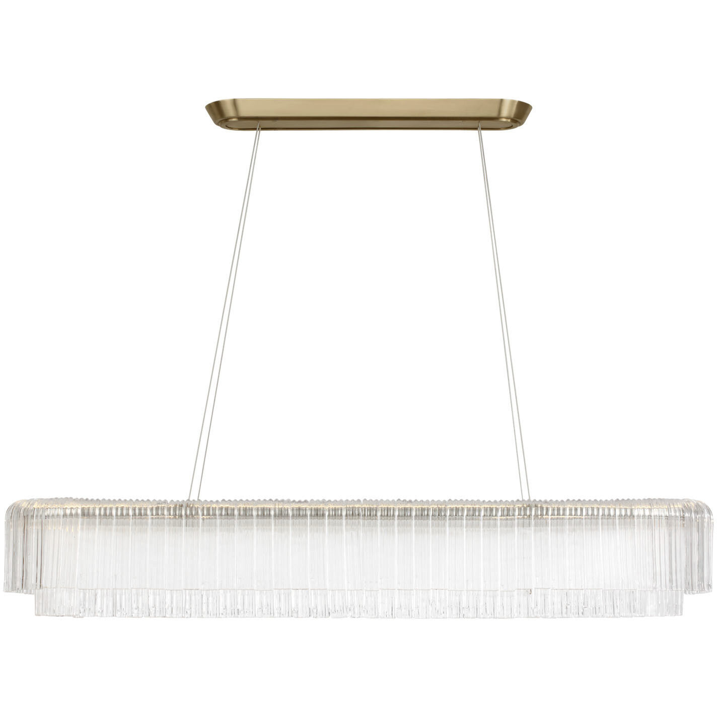 Ian K. Fowler Maderno LED 54.5 inch Hand-Rubbed Antique Brass Linear Chandelier Ceiling Light