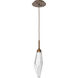 Rock Crystal LED 3.9 inch Flat Bronze Pendant Ceiling Light in 3000K LED, Chilled Clear