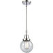 Franklin Restoration Beacon LED 6 inch Polished Chrome Mini Pendant Ceiling Light in Seedy Glass