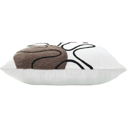 Erin 20 inch White and Multi Pillow