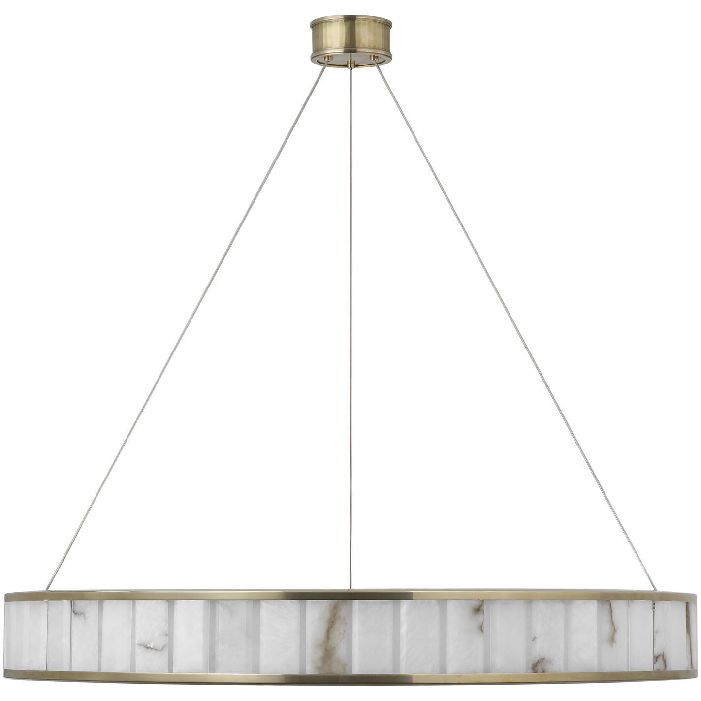 Chapman & Myers Iterna LED 40 inch Antique-Burnished Brass Ring Chandelier Ceiling Light