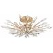 Crystal Fusion 5 Light 28 inch Peruvian Gold Semi Flush Ceiling Light
