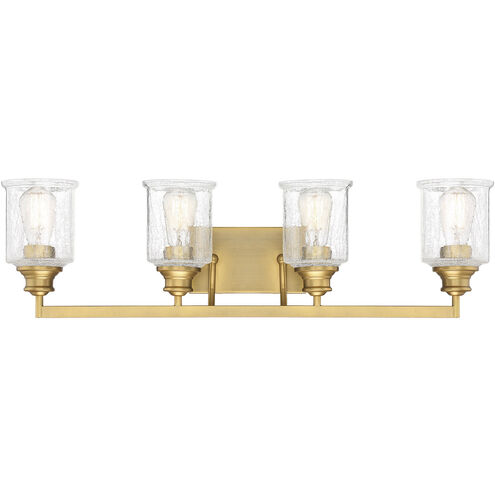 Hampton 4 Light 32 inch Warm Brass Bathroom Vanity Light Wall Light