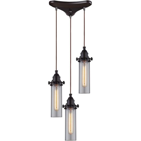 Fulton 3 Light 10 inch Oil Rubbed Bronze Mini Pendant Ceiling Light
